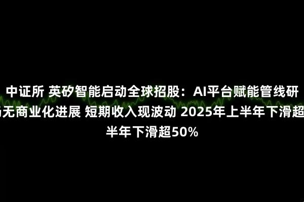 中证所 英矽智能启动全球招股：AI平台赋能管线研发 仍无商业化进展 短期收入现波动 2025年上半年下滑超50%
